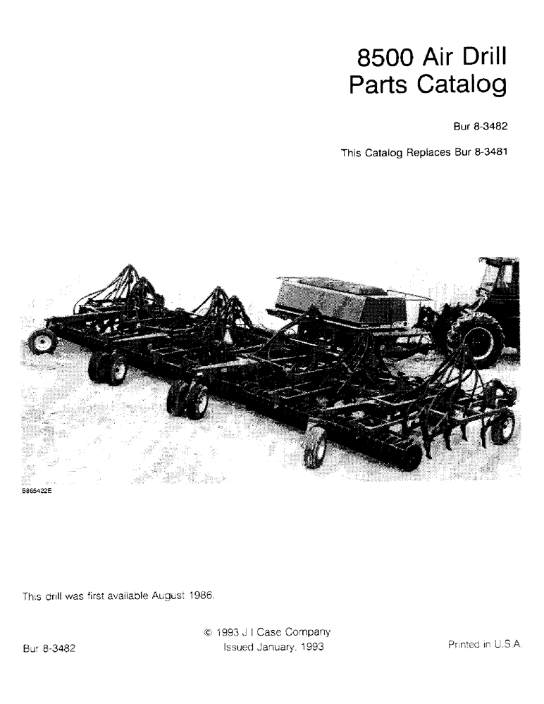 Схема запчастей Case IH 8500 - (1-1) - 8500 AIR DRILL PARTS CATALOG (00) - PICTORIAL INDEX