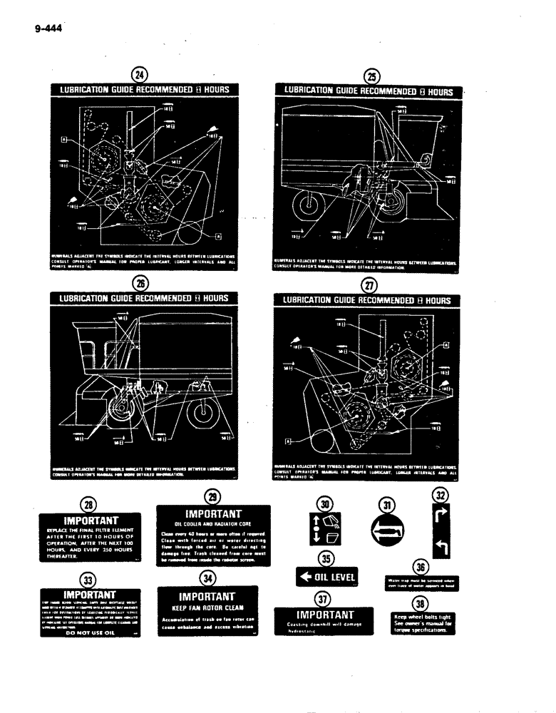 Схема запчастей Case IH 782 - (9-444) - DECAL KIT - CASE IH BUILT MACHINES (09) - CHASSIS ATTACHMENTS