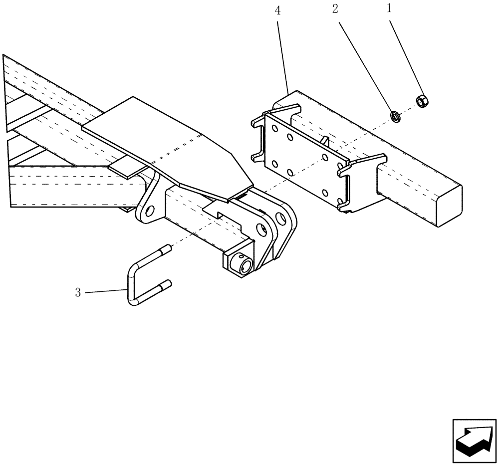 Схема запчастей Case IH 600 - (39.100.17) - SECOND HARROW ARM STUB (39) - FRAMES AND BALLASTING