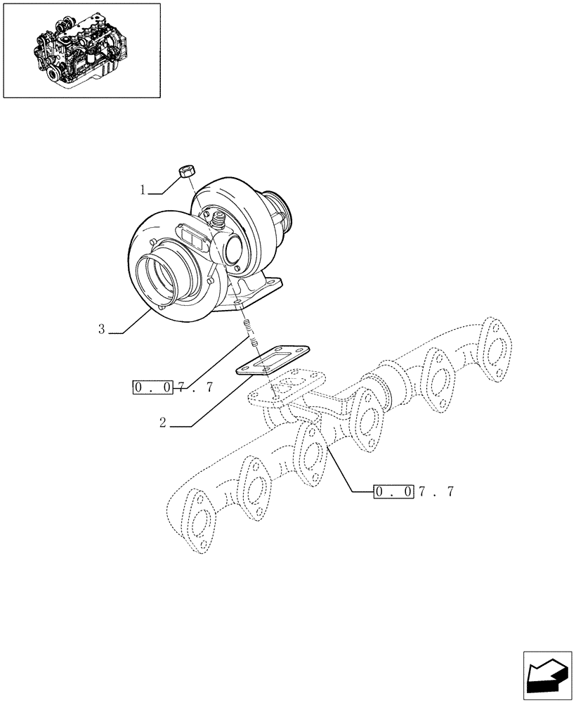 Схема запчастей Case IH F4HE9684D J100 - (0.24.0[01]) - TURBOCHARGER (504101888) 