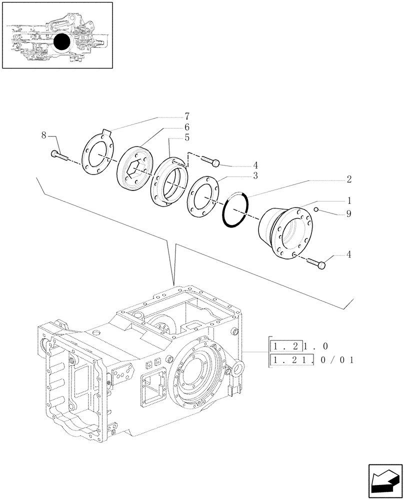 Схема запчастей Case IH MAXXUM 115 - (1.32.0/02) - DIFFERENTIAL GEARS WITH HYDRAULIC LOCK - DIFFERENTIAL SUPPORT (VAR.331333-332333) (03) - TRANSMISSION