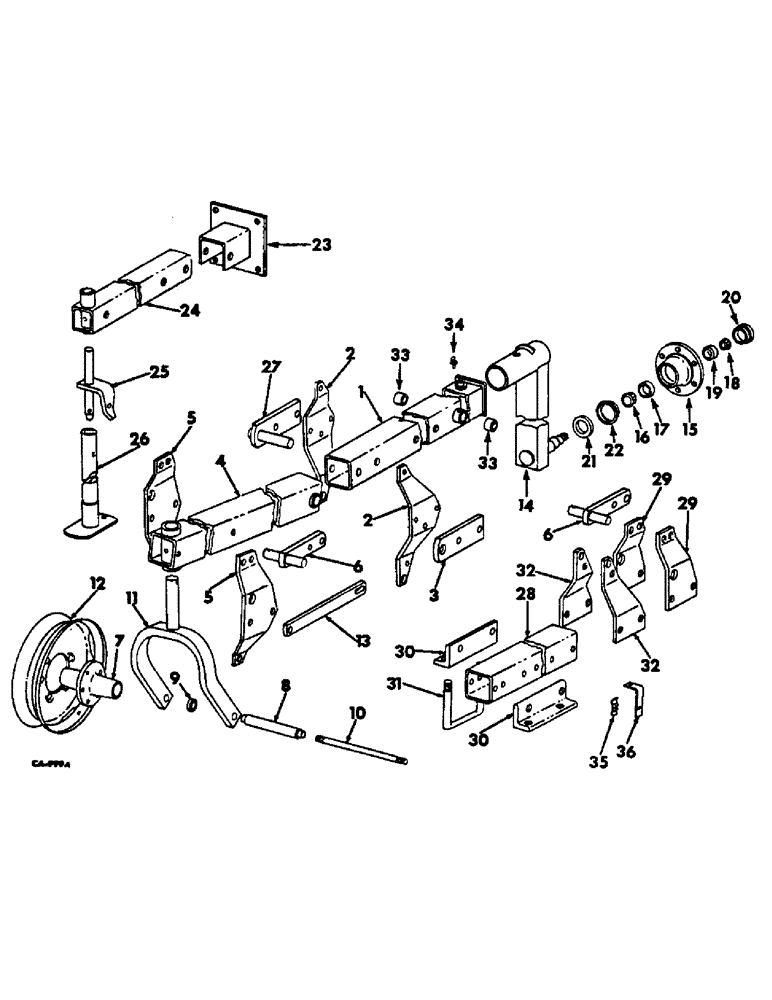 Схема запчастей Case IH 82-SERIES - (B-43) - ASSIST AND TRANSPORT WHEELS, FOR 4, 6 AND 8 ROW LISTERS OR 4 AND 6 ROW TOOL BARS AND MIDDLEBUSTERS 