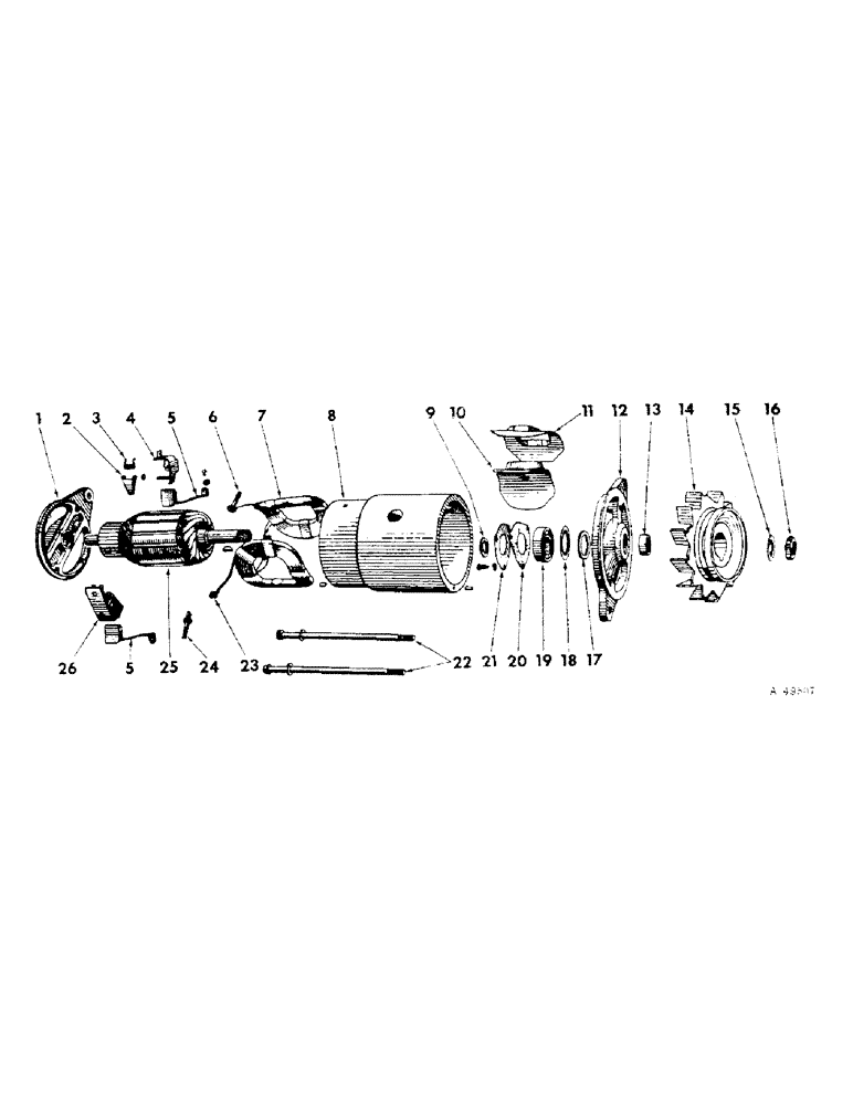 Схема запчастей Case IH 201 - (A-047) - GENERATOR, 6 VOLT, DELCO-REMY, CARBURETED, NOT WISCONSIN (55) - ELECTRICAL SYSTEMS