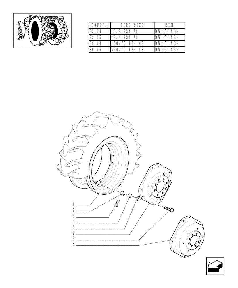 Схема запчастей Case IH MAXXUM 115 - (83.00[03]) - DRIVE WHEELS (11) - WHEELS/TRACKS