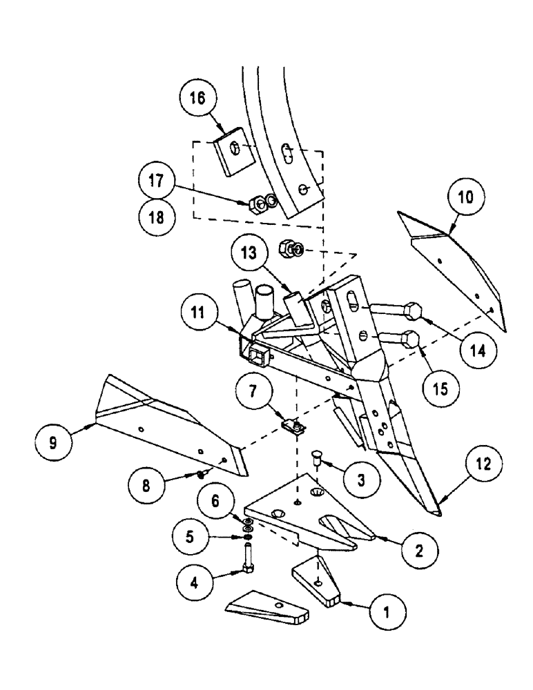 Схема запчастей Case IH CONCORD - (B61) - STANDARD ANDERSON OPENER, 12" DRY 