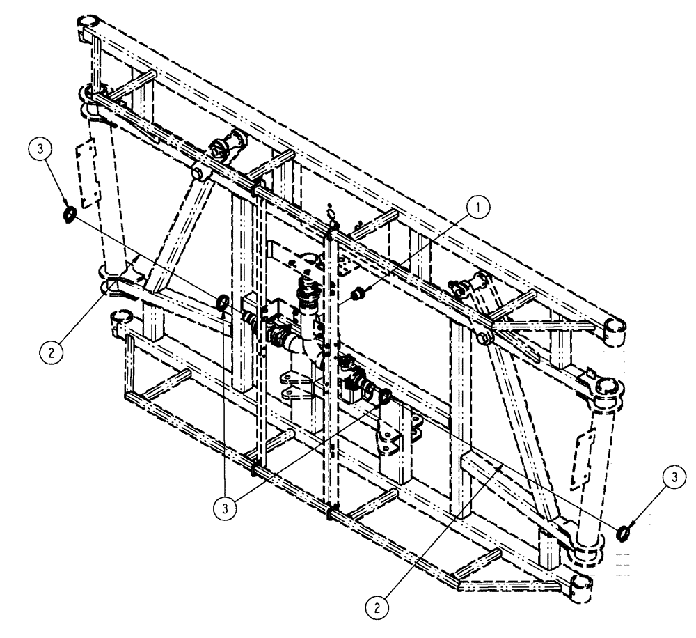 Схема запчастей Case IH SPX4410 - (09-043) - BOOM PLUMBING GROUP, 6 SECTION CENTER Liquid Plumbing