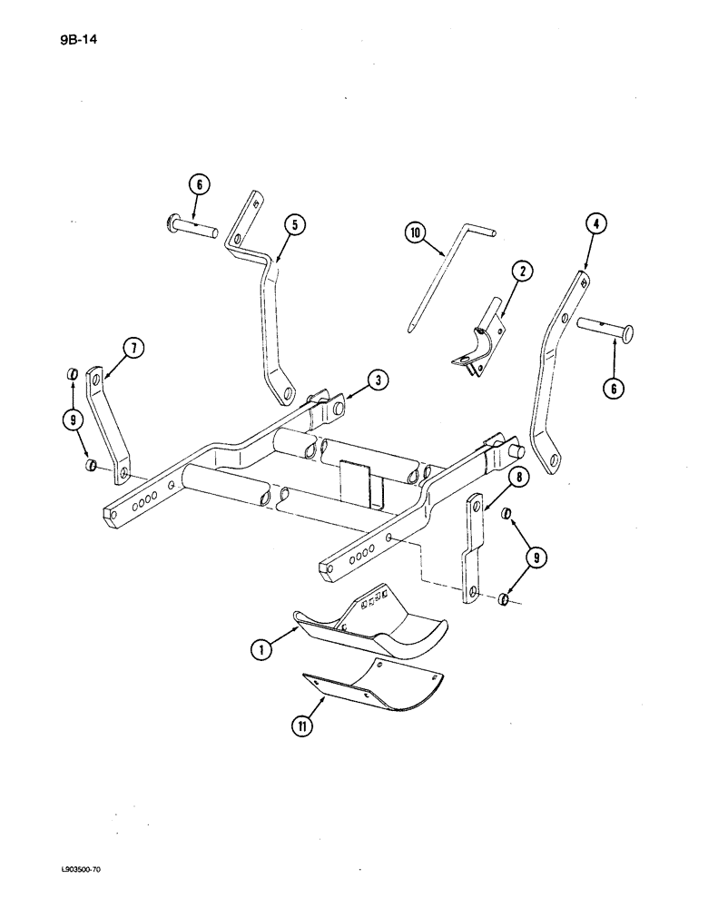 Схема запчастей Case IH 781 - (9B-14) - FLOATING SHOE (12) - CHASSIS