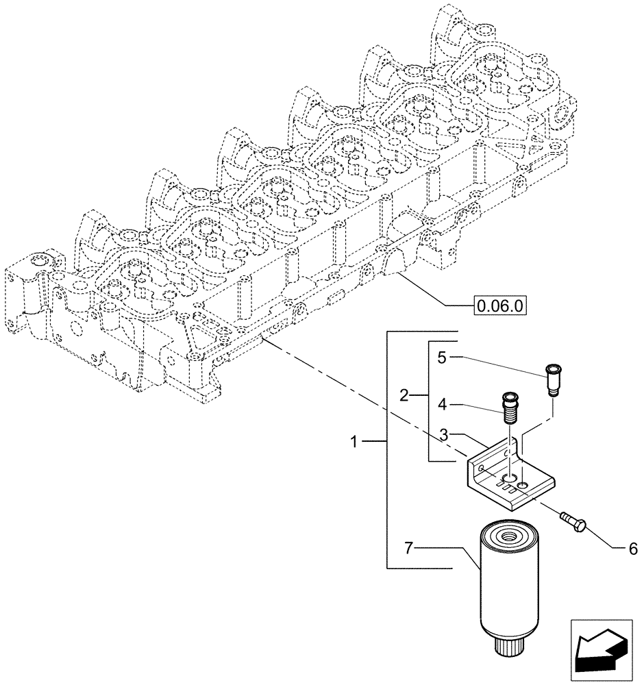 Схема запчастей Case IH P170 - (0.20.0[01]) - FUEL FILTER (02) - ENGINE