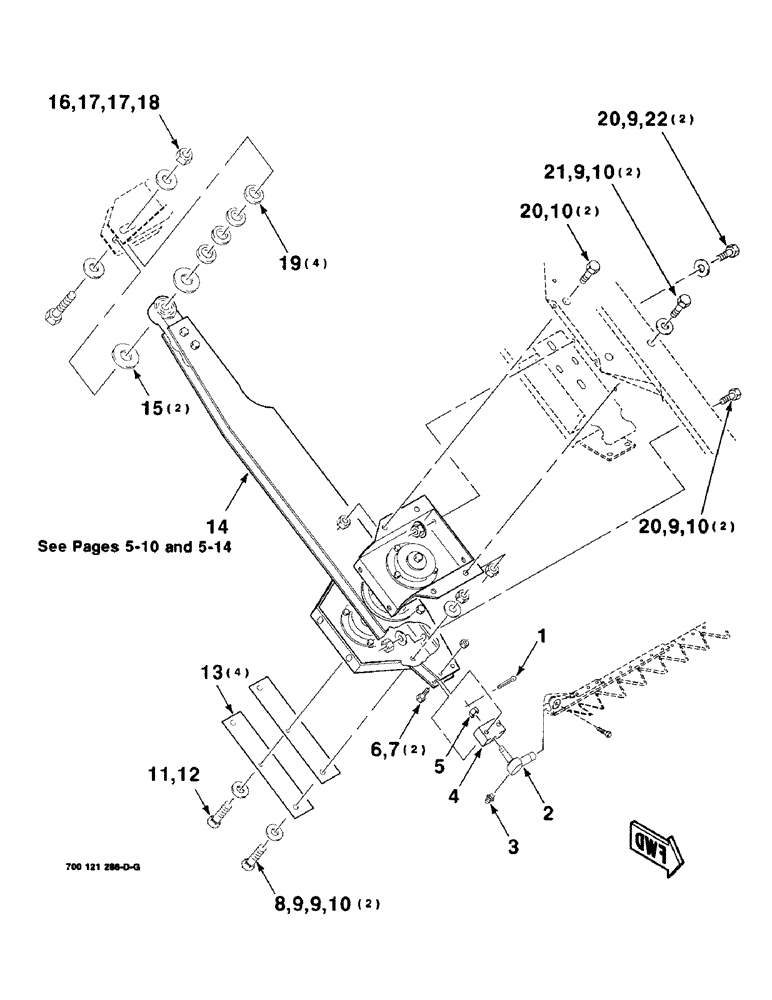 Схема запчастей Case IH 8820 - (5-04) - SWAYBAR, PITMAN ASSEMBLY, RIGHT, ALL HEADER LENGTHS, SERIAL NUMBER CFH0050001 THRU CFH0050871 (09) - CHASSIS