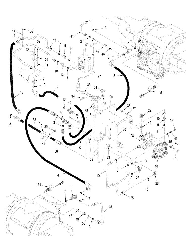 Схема запчастей Case IH STEIGER 335 - (07-05) - PARK BRAKE CIRCUIT, WITH DIFFERENTIAL LOCK, WITHOUT ACCUSTEER (07) - BRAKES