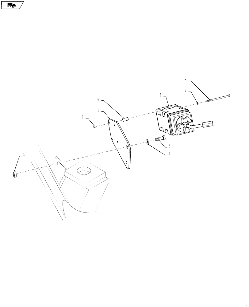 Схема запчастей Case IH 4430 - (55.424.03) - RADAR SPEED SENSOR (55) - ELECTRICAL SYSTEMS