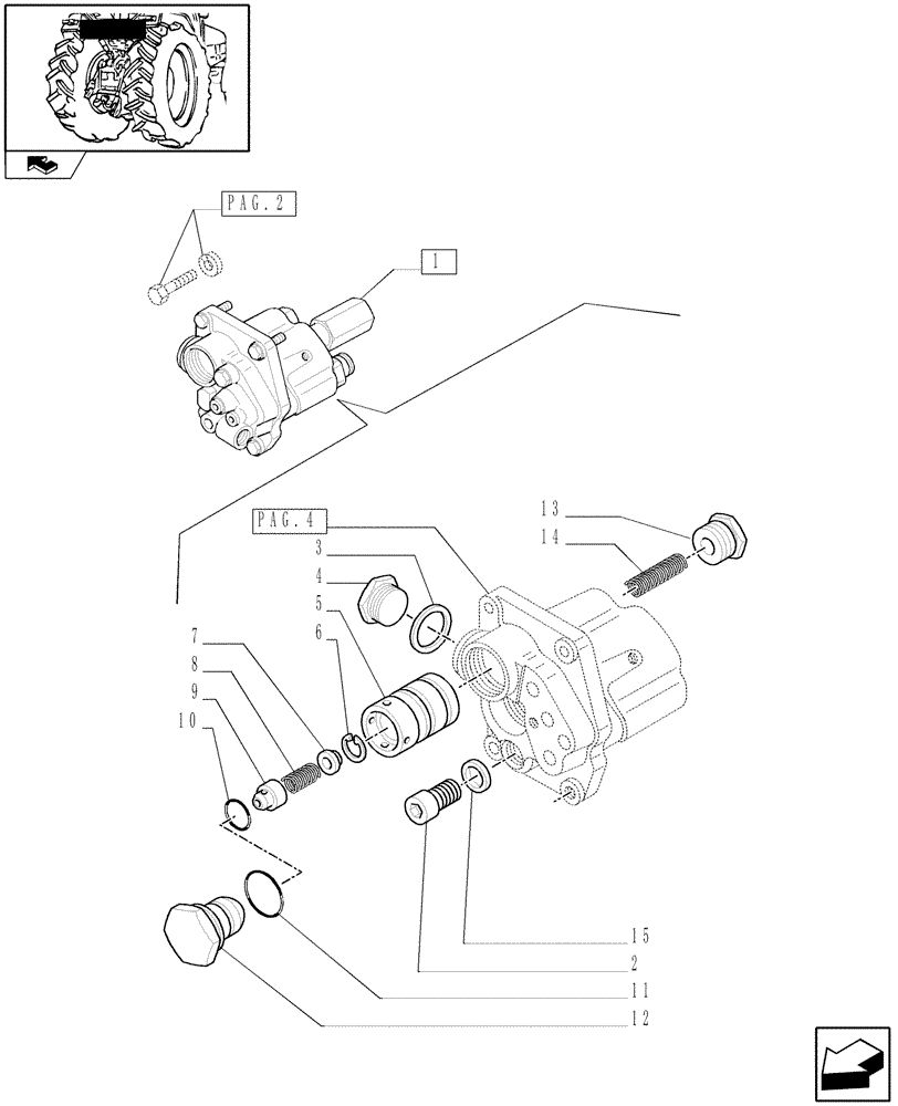 Схема запчастей Case IH FARMALL 95C - (1.82.4[01]) - LIFTER DISTRIBUTOR AND VALVES - BREAKDOWN - C6635 (07) - HYDRAULIC SYSTEM