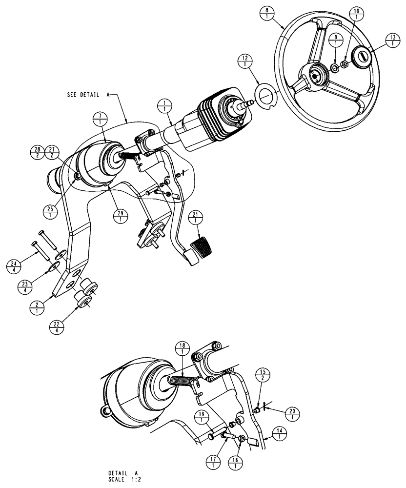 Схема запчастей Case IH FLX3510 - (01-011[01]) - STEERING CONTROL (10) - CAB