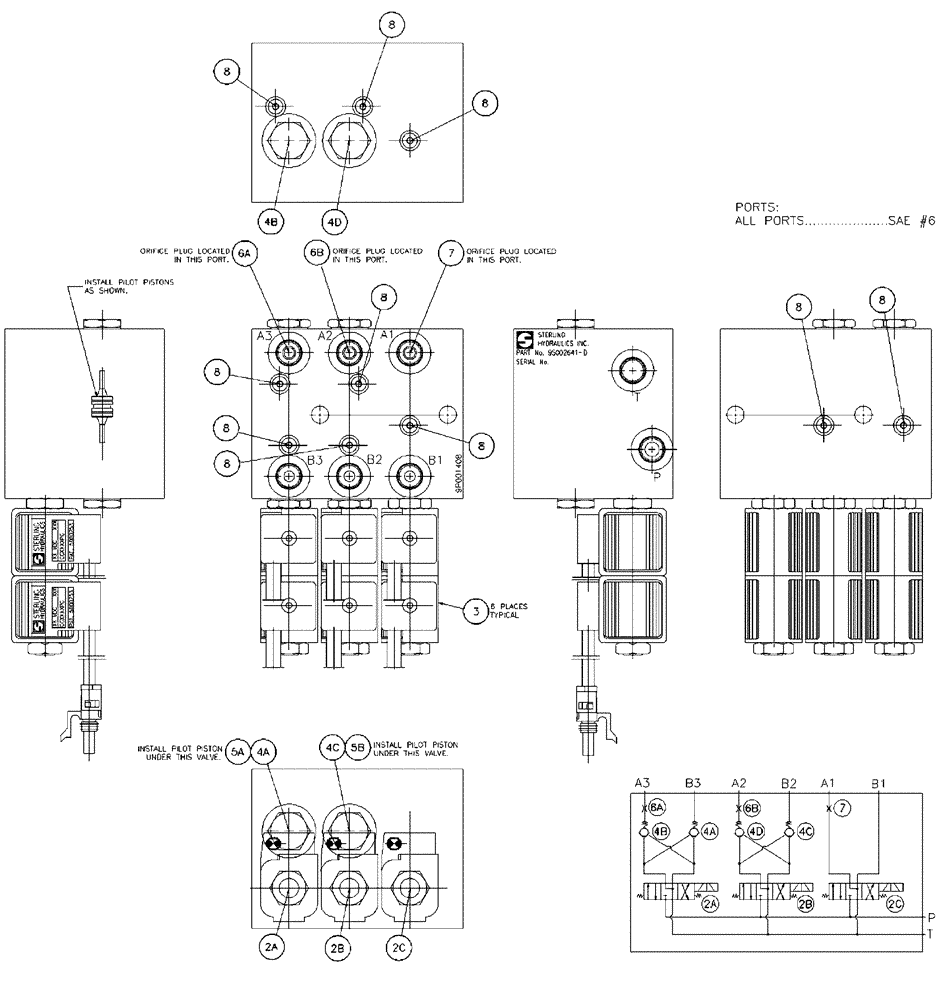 Схема запчастей Case IH SPX4260 - (06-025) - VALVE, 3-SECTION (AXLE) Hydraulic Plumbing