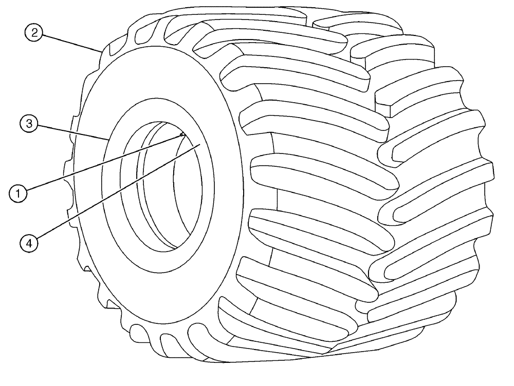 Схема запчастей Case IH FLX3510 - (05-002[01]) - FRONT TIRE GROUP (TIRE ASSEMBLY, 66 X 43, 16P, FS) Tires