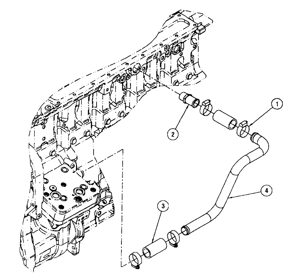 Схема запчастей Case IH FLX4375 - (02-008) - AIR INTAKE TUBE, AIR COMPRESSOR (FLX4300) (01) - ENGINE