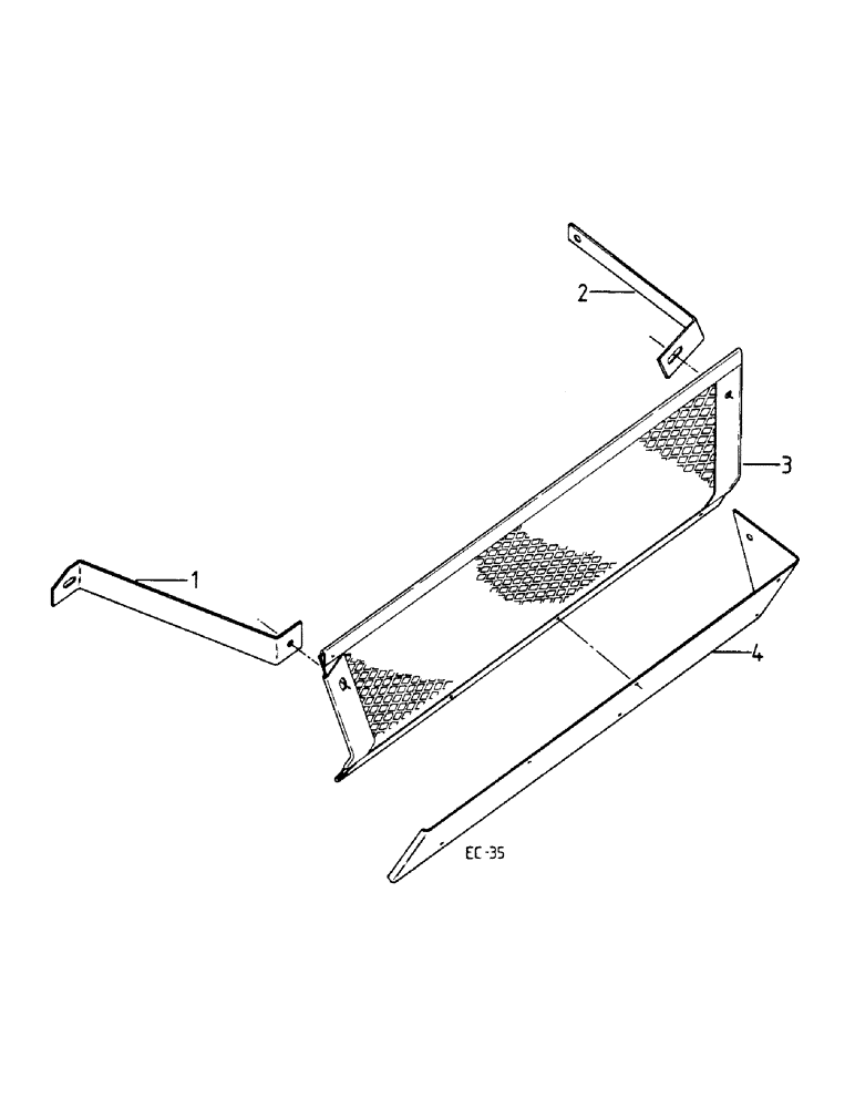 Схема запчастей Case IH 1460 - (17-113) - FAN SHIELD WITH SUPPORTS, UK MACHINES ONLY Mounted Equipment