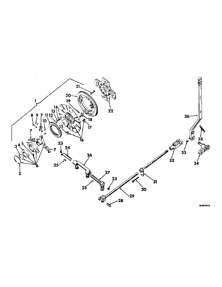 Схема запчастей Case IH 706 - (B-03) - POWER TRAIN, OVER-CENTER CLUTCH AND CONTROLS, INTERNATIONAL TRACTORS (03) - POWER TRAIN