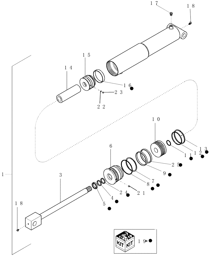 Схема запчастей Case IH 1200PT - (A.10.A[03]) - HYDRAULIC CYLINDER - 87439451 (ASN CBJ022484) A - Distribution Systems