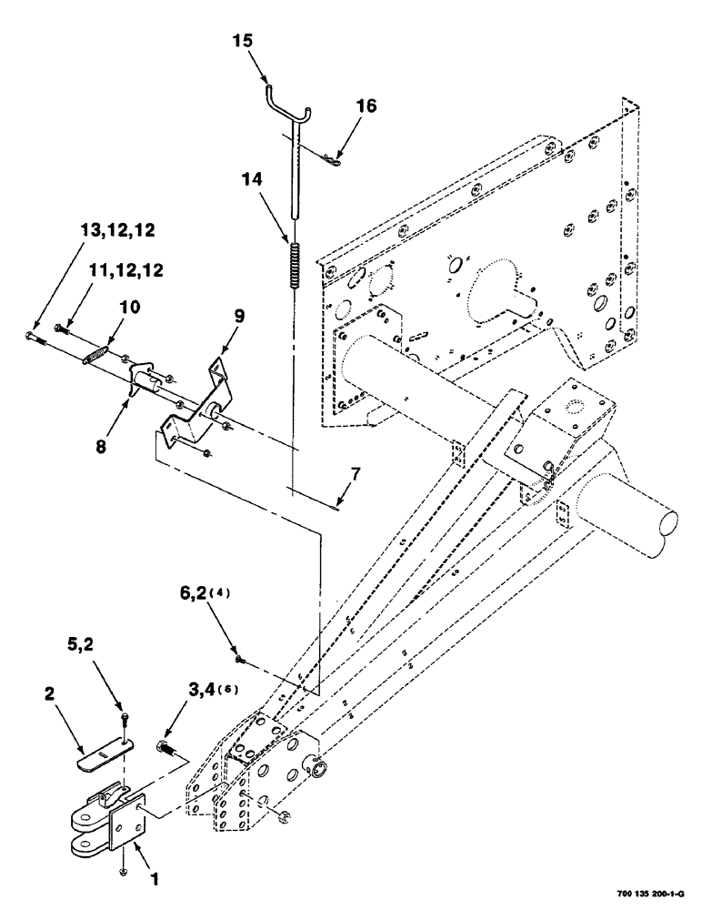 Схема запчастей Case IH RS551 - (7-04) - HITCH AND TONGUE ASSEMBLY (12) - MAIN FRAME