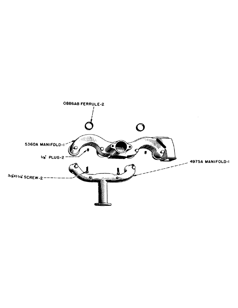 Схема запчастей Case IH D-SERIES - (020) - GASOLINE MANIFOLD, D, DC, DH, DO, DV (02) - ENGINE