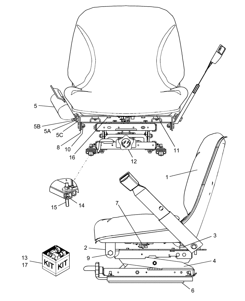 Схема запчастей Case IH DX40 - (10.09) - DELUXE NON/SWIVEL SEAT & ARM REST KIT - 718852026 (10) - OPERATORS PLATFORM/CAB