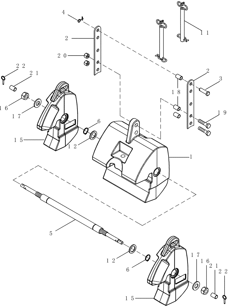 Схема запчастей Case IH MX210 - (09-03) - FRONT WEIGHTS - 450 KG (1000 LB) (09) - CHASSIS/ATTACHMENTS