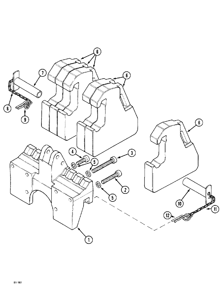 Схема запчастей Case IH 5150 - (9A-8) - FRONT WEIGHTS, WITH FRONT HITCH (09) - CHASSIS/ATTACHMENTS