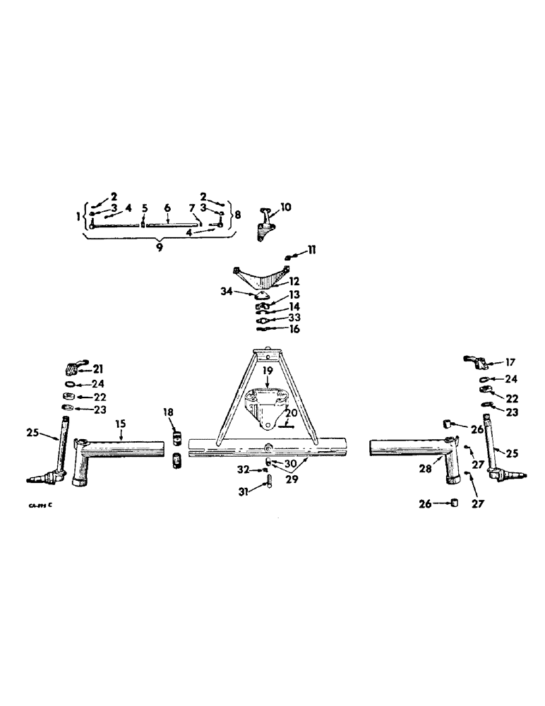 Схема запчастей Case IH 856 - (J-15) - STEERING MECHANISM, ADJUSTABLE WIDE TREAD FRONT AXLE, HEAVY DUTY, FARMALL TRACTORS Steering Mechanism