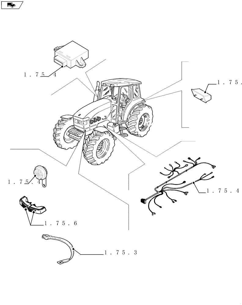 Схема запчастей Case IH FARMALL 85U - (SEC. 06) - ELECTRICAL SYSTEM (00) - GENERAL