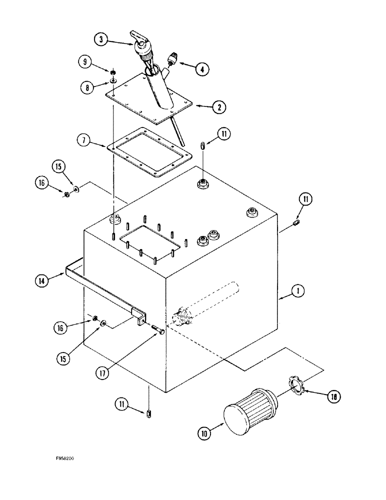 Схема запчастей Case IH 9310 - (8-018) - HYDRAULIC OIL TANK (08) - HYDRAULICS