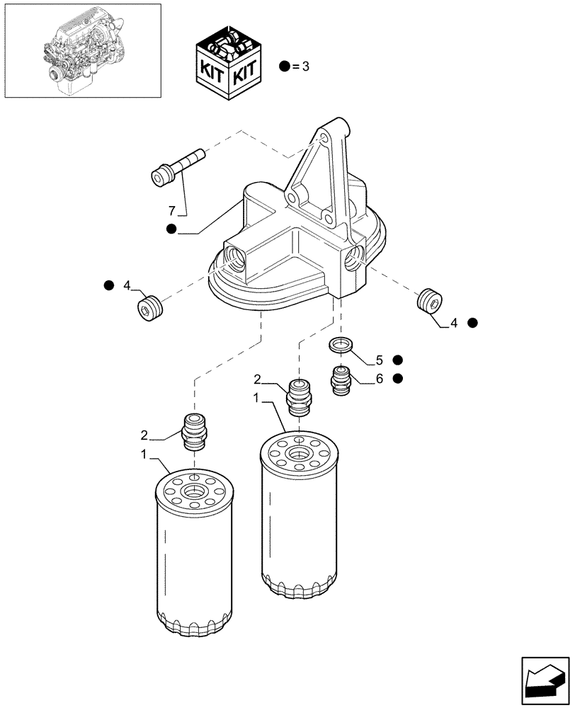 Схема запчастей Case IH 7010 - (10.206.04) - FILTER, ENGINE OIL (504037241) - 8010/9010 (10) - ENGINE