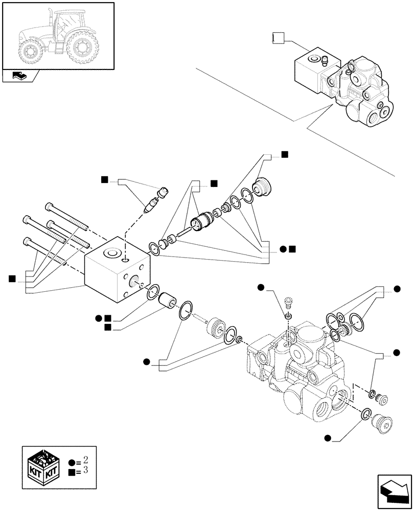 Схема запчастей Case IH PUMA 165 - (1.82.715/A) - TRAILER BRAKE VALVE (ITALY) - BREAKDOWN (07) - HYDRAULIC SYSTEM