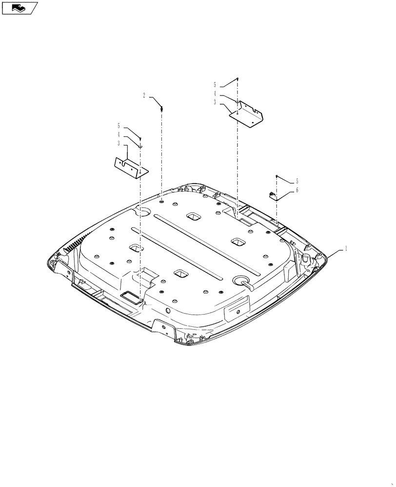 Схема запчастей Case IH 3330 - (90.150.04) - ROOF ASSY, LOWER PANEL (90) - PLATFORM, CAB, BODYWORK AND DECALS