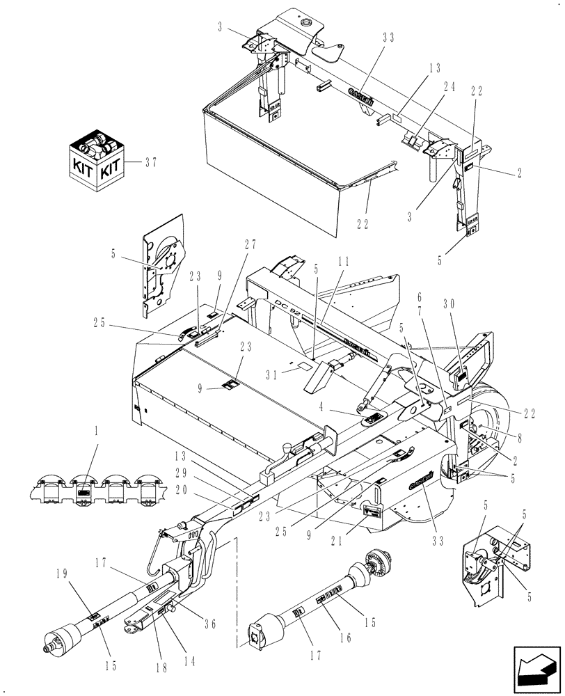 Схема запчастей Case IH DC92F - (08.03/01) - DECALS (08) - SHEET METAL