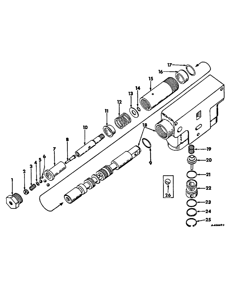 Схема запчастей Case IH 664 - (10-25) - HYDRAULICS, HYDRAULIC CONTROL VALVE, FOUR POSITION SPRING CENTERED (07) - HYDRAULICS