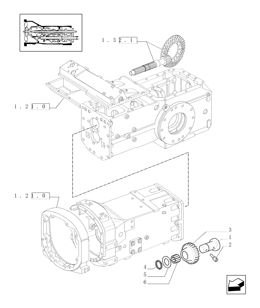 Схема запчастей Case IH JX70U - (1.27.1/04) - (VAR.275-279) POWER SHUTTLE - HI-LO - 30-40 KMH - HYDRAULIC PTO -- GEARS (03) - TRANSMISSION