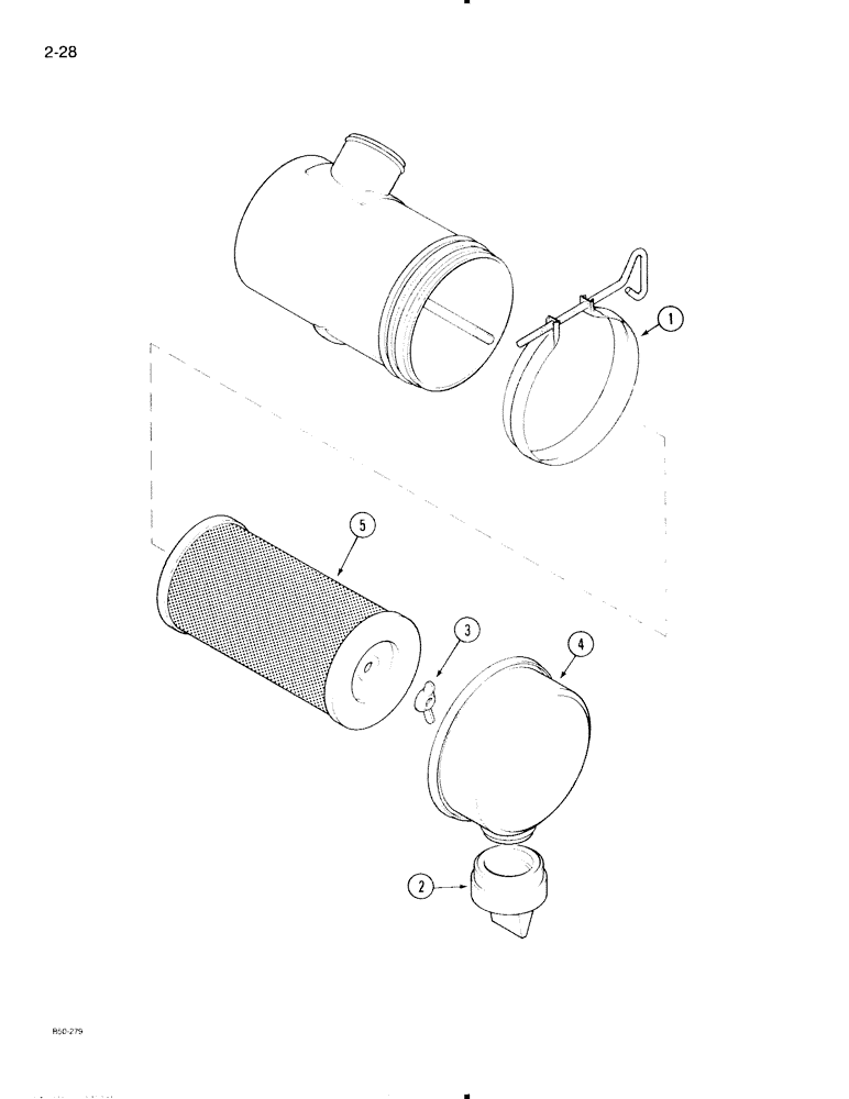 Схема запчастей Case IH 695 - (2-28) - AIR CLEANER, DONALDSON (02) - ENGINE