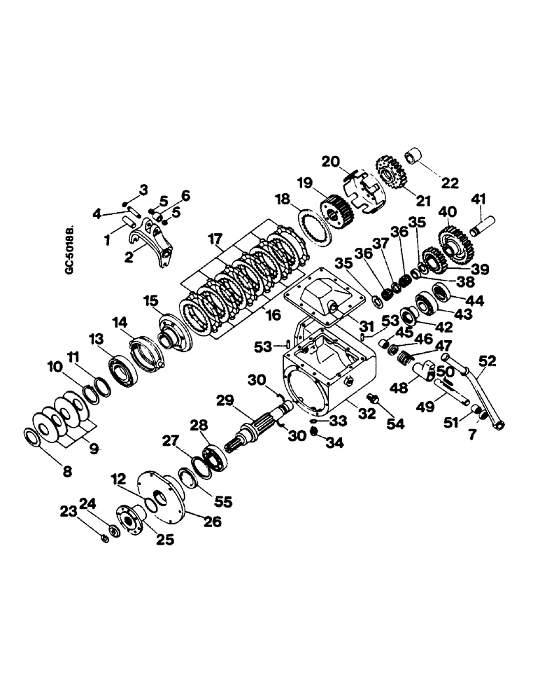 Схема запчастей Case IH 744 - (2B01) - TRANSMISSION, FRONT AXLE DRIVE (-XXX) (04) - Drive Train