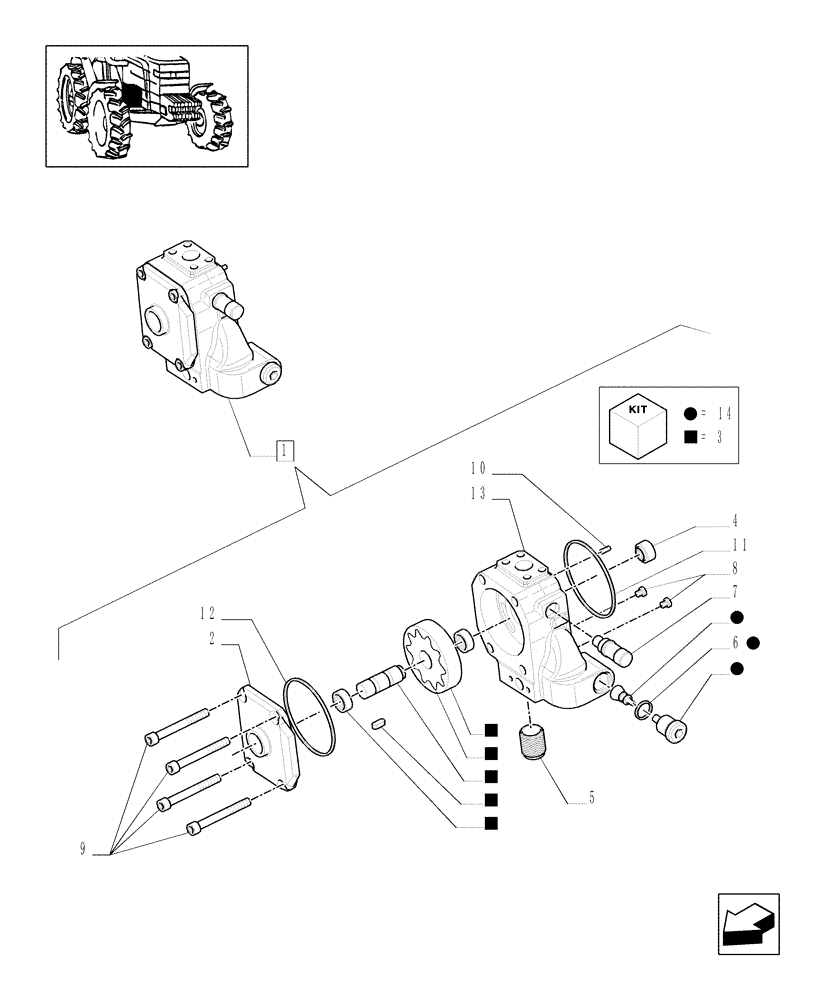 Схема запчастей Case IH MXM190 - (1.32.8/02B) - PUMPS FOR HYDRAULIC SYSTEM AND LIFT - BREAKDOWN (03) - TRANSMISSION