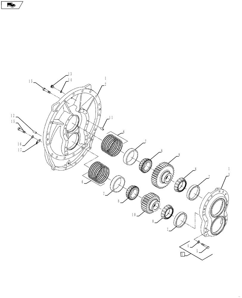 Схема запчастей Case IH QUADTRAC 500 - (25.100.16) - 500 SERIES AXLE - OFFSET BEARING CARRIER - QUADTRAC 450 & 500 (25) - FRONT AXLE SYSTEM