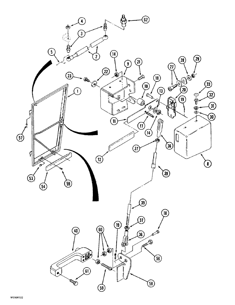 Схема запчастей Case IH 9350 - (9-044) - CAB DOOR AND LATCH (09) - CHASSIS/ATTACHMENTS