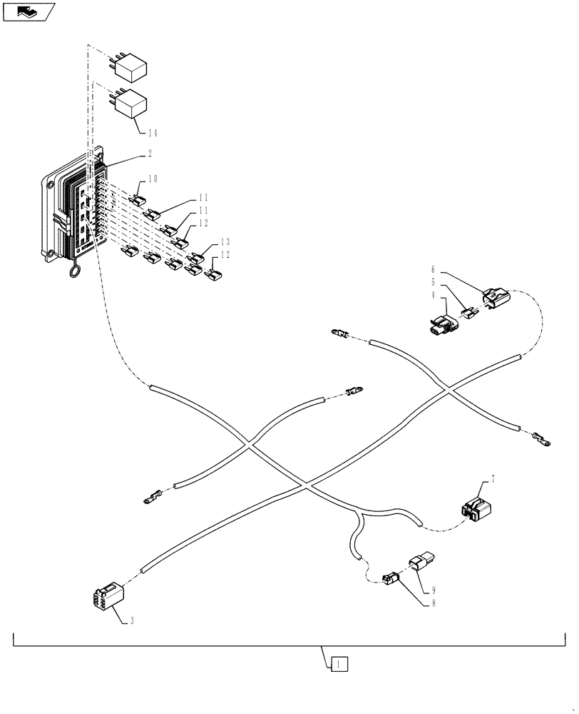 Схема запчастей Case IH QUADTRAC 550 - (55.100.36) - HARNESS, BATTERY EQUALIZER - EUROPE ONLY (55) - ELECTRICAL SYSTEMS