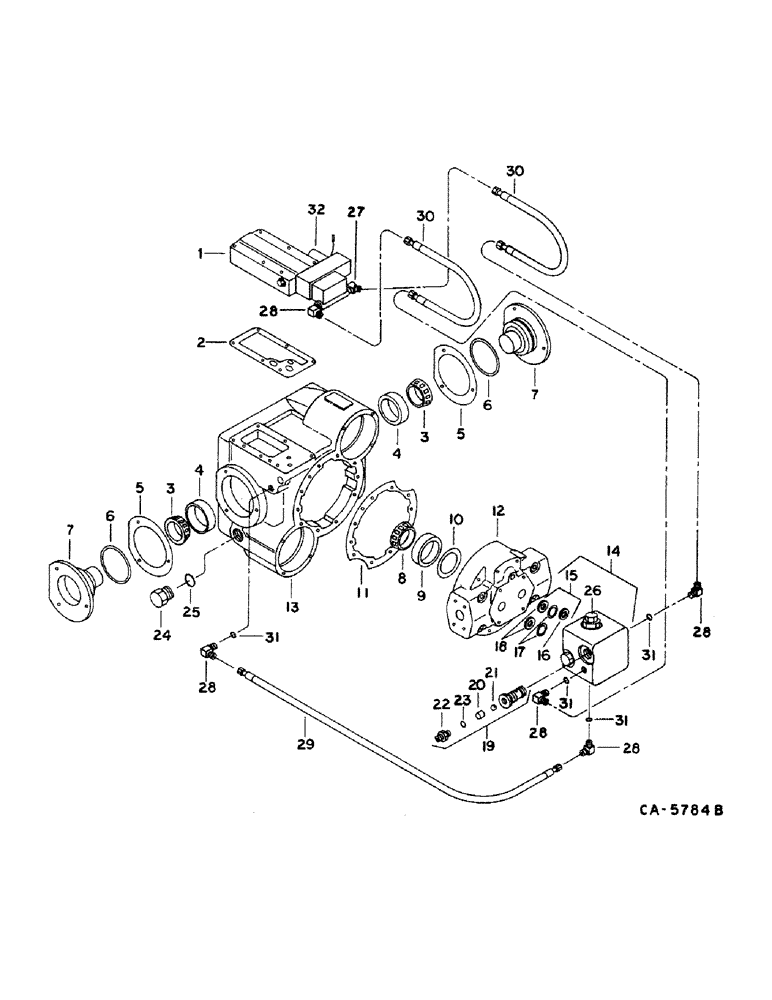 Схема запчастей Case IH 1460 - (10-36) - HYDRAULICS, HYDROSTATIC MOTOR, 2 SPEED, VALVE BLOCK, EATON (07) - HYDRAULICS