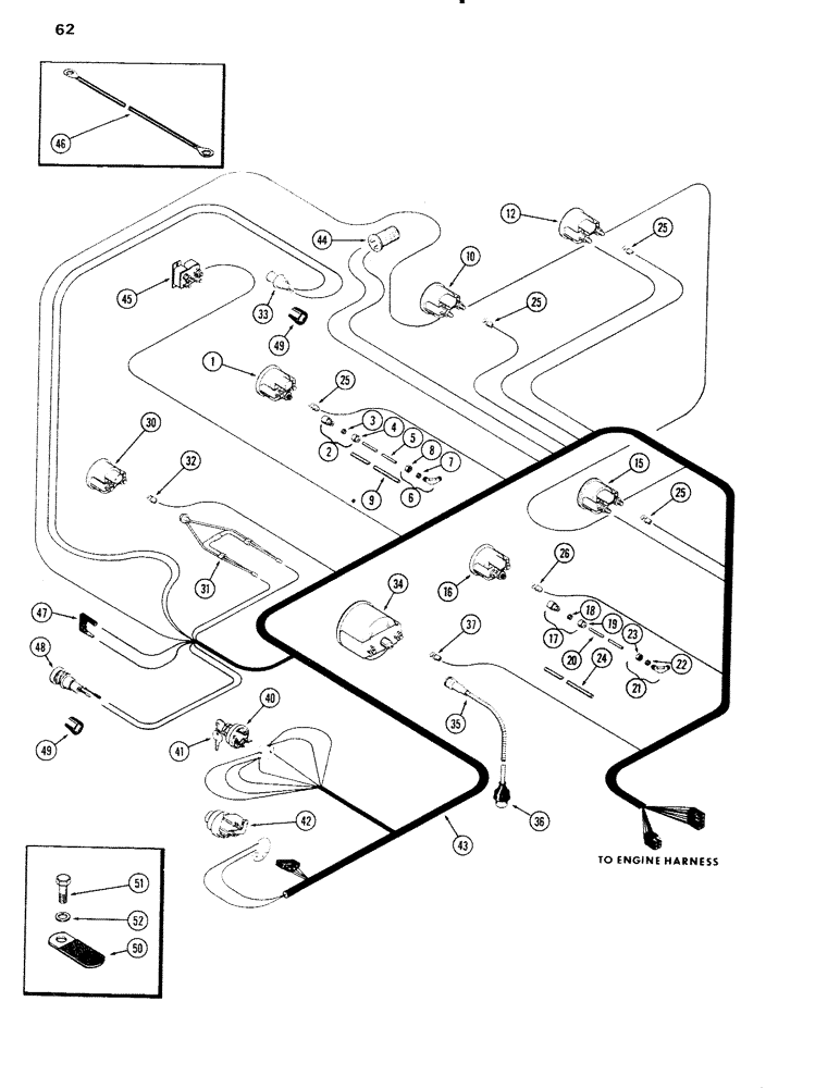 Схема запчастей Case IH 1090 - (062) - INSTRUMENTS AND WIRING (04) - ELECTRICAL SYSTEMS