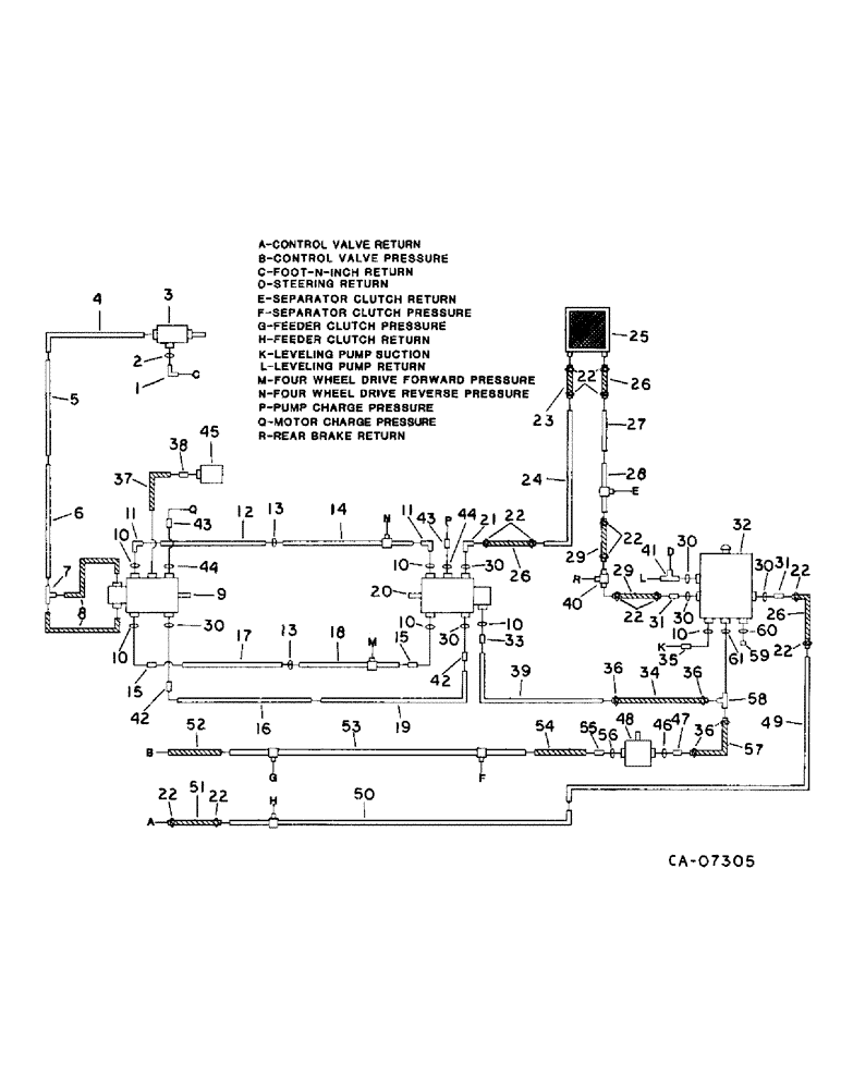 Схема запчастей Case IH 1470 - (10-05) - HYDRAULICS, HYDRAULIC DIAGRAM, HYDROSTATIC MOTOR AND PUMP SYSTEM, S.N. 10001 AND ABOVE (07) - HYDRAULICS