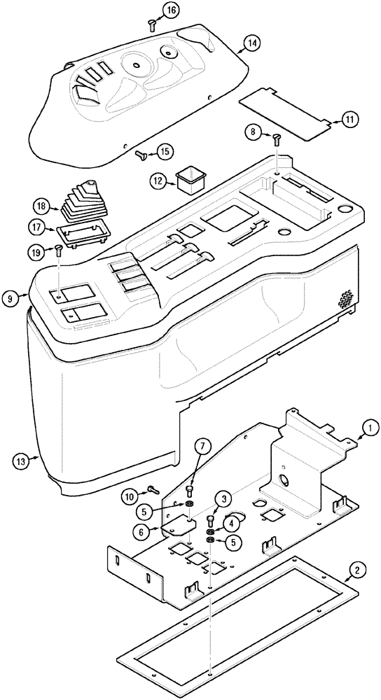 Схема запчастей Case IH CX50 - (09-10) - CONTROL CONSOLE, RIGHT (09) - CHASSIS/ATTACHMENTS