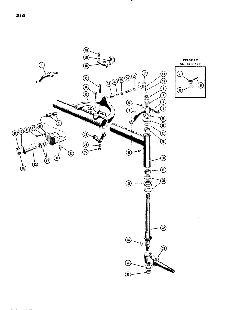 Схема запчастей Case IH 730 SERIES - (216) - FRONT AXLE, ADJUSTABLE 53" TO 82" (05) - STEERING