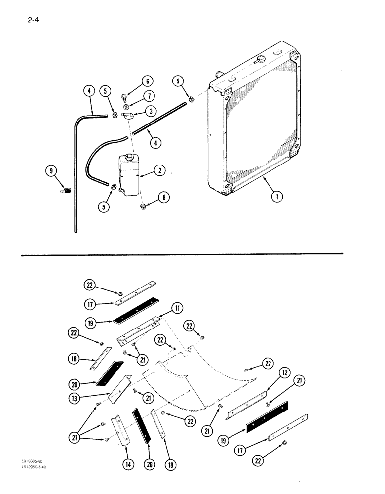 Схема запчастей Case IH 1640 - (2-04) - COOLANT RECOVERY SYSTEM (01) - ENGINE