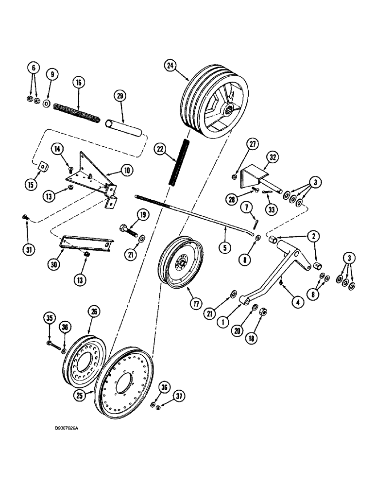 Схема запчастей Case IH 1688 - (9A-02) - FAN JACKSHAFT BELT DRIVE (13) - FEEDER